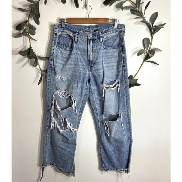 American Eagle Low-Rise Baggy Straight Jeans - Picture 1 of 6